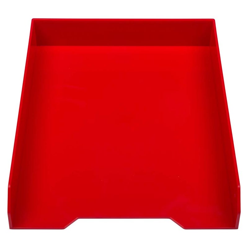 JAM PAPER Stackable Paper Trays - Red - Desktop Document, Letter, & File Organizer Tray - Sold Individually - Image 2